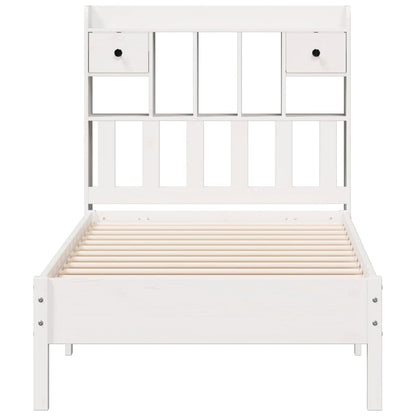 vidaXL Bookcase Bed | White | Solid Pine wood | Single | Bookcase Bed