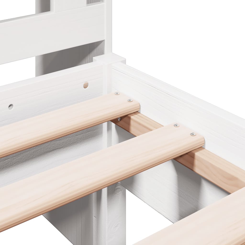 vidaXL Bookcase Bed | White | Solid Pine wood | Single | Bookcase Bed