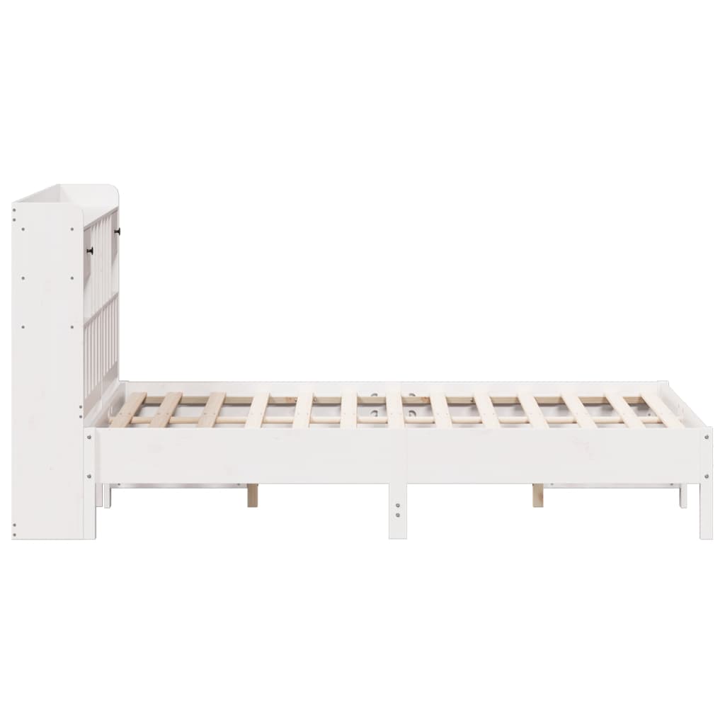 vidaXL Bookcase Bed without Mattress White 140x190 cm Solid Wood Pine