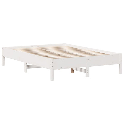 vidaXL Bookcase Bed without Mattress White 135x190 cm Double Solid Wood Pine