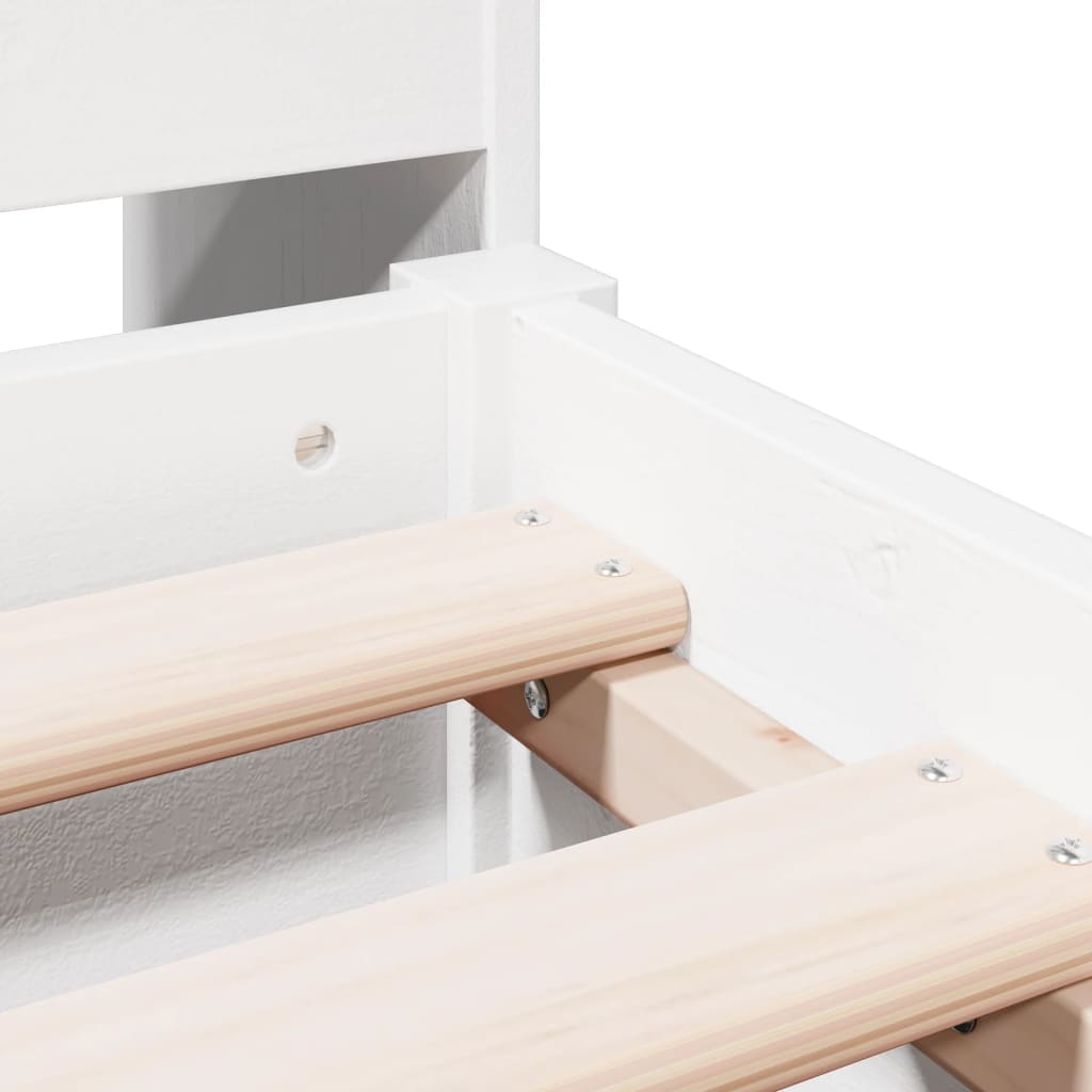vidaXL Bookcase Bed without Mattress White 135x190 cm Double Solid Wood Pine