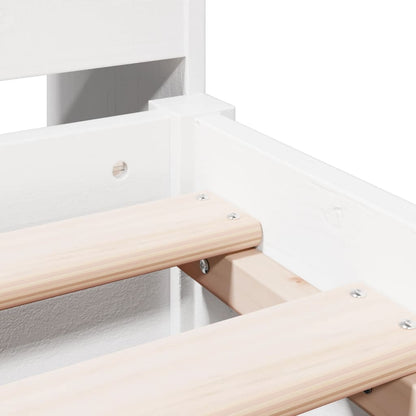 vidaXL Bookcase Bed without Mattress White 135x190 cm Double Solid Wood Pine