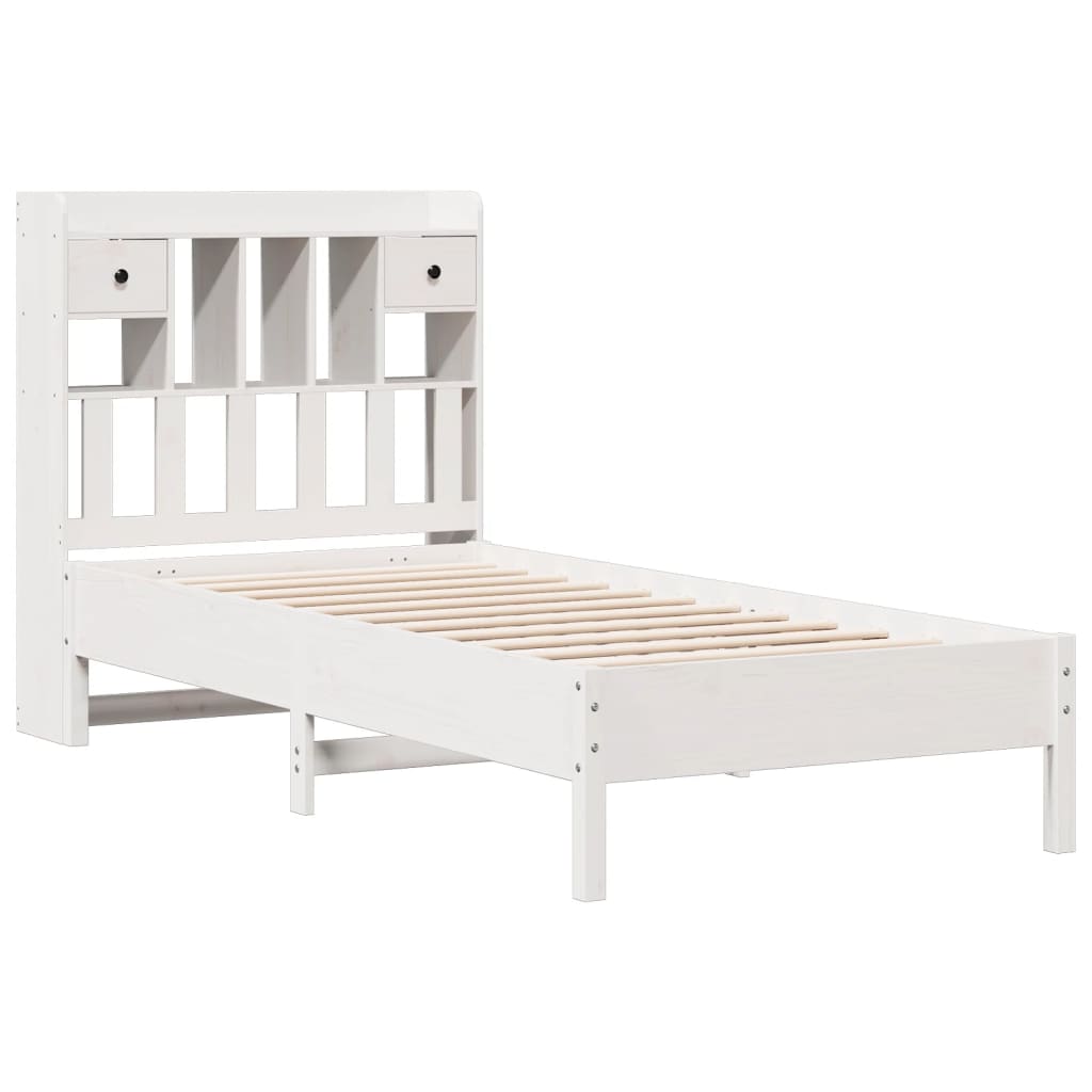 vidaXL Bookcase Bed | White | Solid pinewood | Single | Bookcase Bed