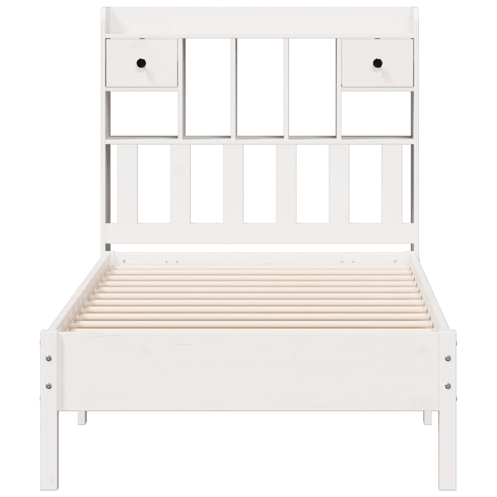 vidaXL Bookcase Bed | White | Solid pinewood | Single | Bookcase Bed