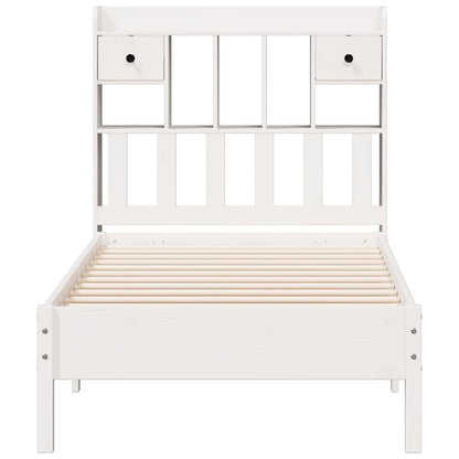 vidaXL Bookcase Bed | White | Solid pinewood | Single | Bookcase Bed