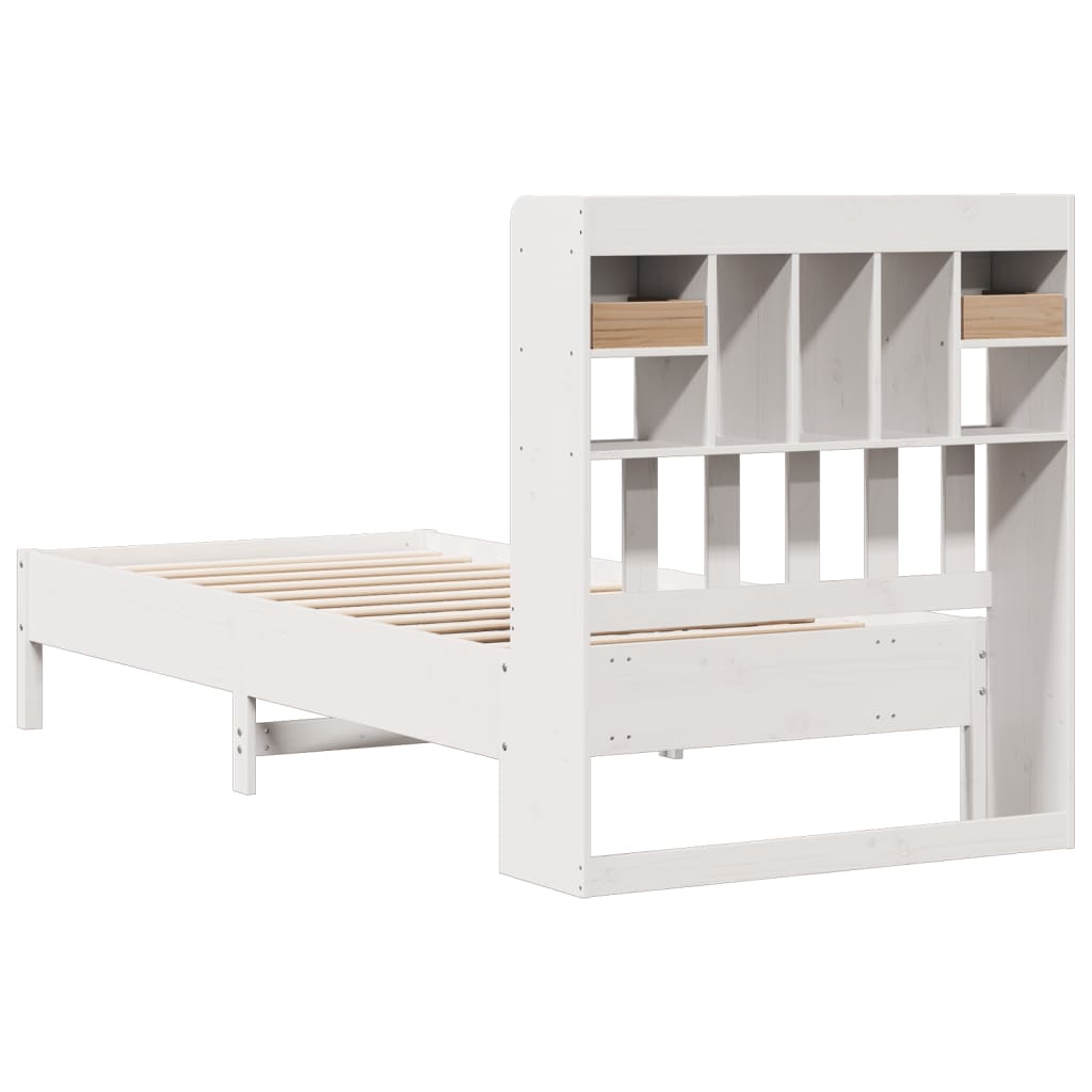 vidaXL Bookcase Bed | White | Solid pinewood | Single | Bookcase Bed