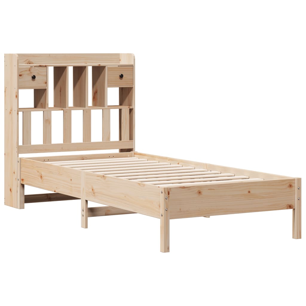 vidaXL Bookcase Bed without Mattress 75x190 cm Small Single Solid Wood Pine