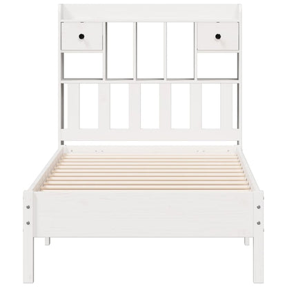 vidaXL Bookcase Bed without Mattress White 75x190 cm Small Single Solid Wood Pine