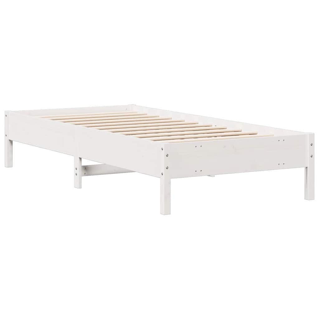 vidaXL Bookcase Bed without Mattress White 75x190 cm Small Single Solid Wood Pine