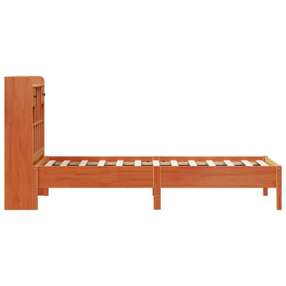 vidaXL Bookcase Bed without Mattress Wax Brown 75x190 cm Small Single Solid Wood Pine