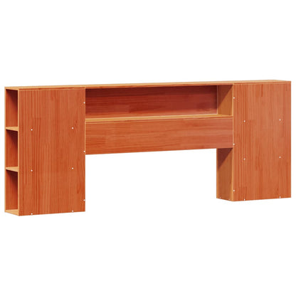 vidaXL Bookcase Bed without Mattress Wax Brown 200x200cm Solid Wood Pine