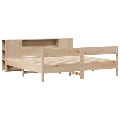 vidaXL Bookcase Bed without Mattress 180x200 cm Super King Solid Wood Pine