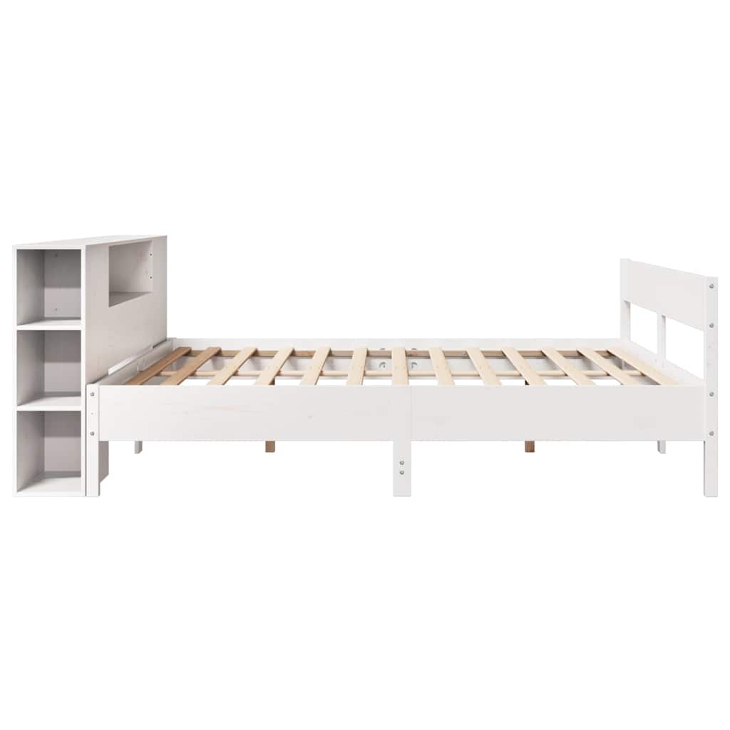 vidaXL Bookcase Bed without Mattress White 180x200 cm Super King Solid Wood Pine