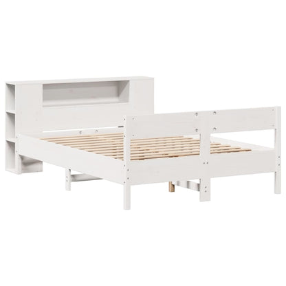 vidaXL Bookcase Bed without Mattress White 160x200cm Solid Wood Pine