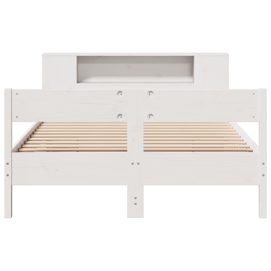 vidaXL Bookcase Bed without Mattress White 160x200cm Solid Wood Pine