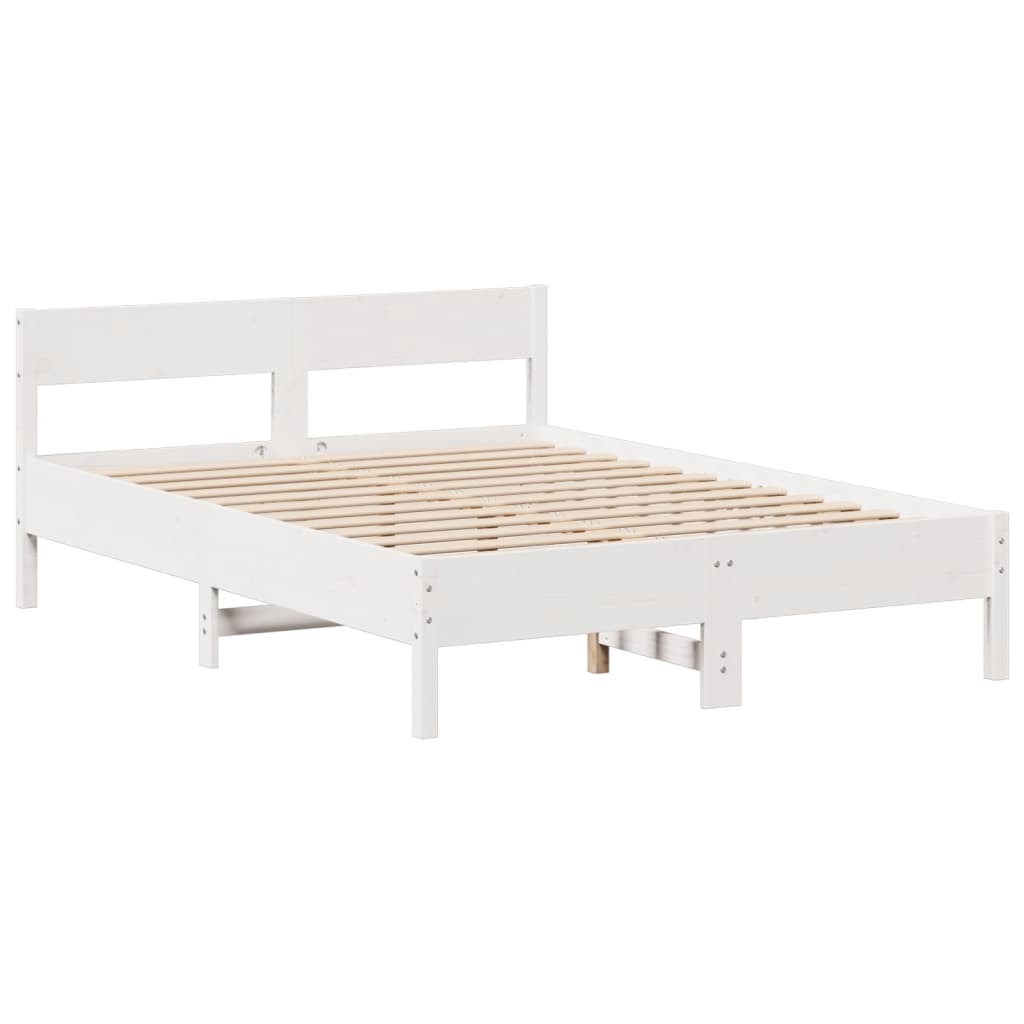vidaXL Bookcase Bed without Mattress White 160x200cm Solid Wood Pine
