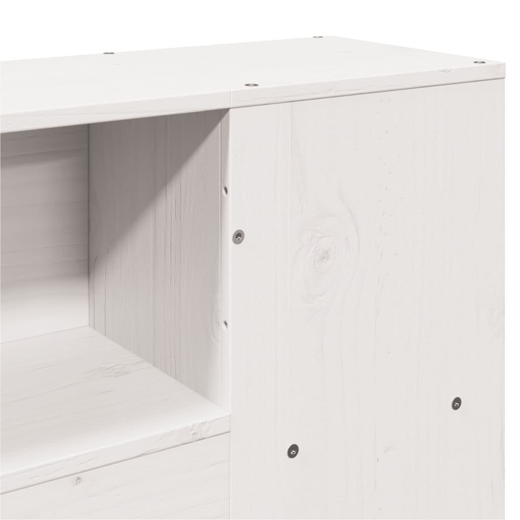 vidaXL Bookcase Bed without Mattress White 150x200 cm King Size Solid Wood Pine