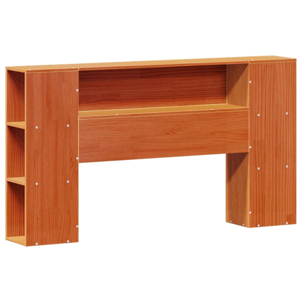 vidaXL Bookcase Bed without Mattress Wax Brown 150x200 cm King Size Solid Wood Pine