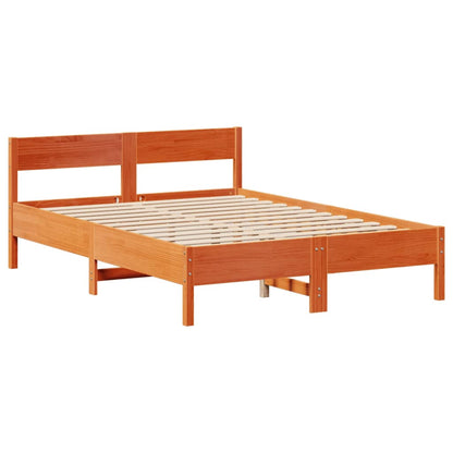 vidaXL Bookcase Bed without Mattress Wax Brown 150x200 cm King Size Solid Wood Pine