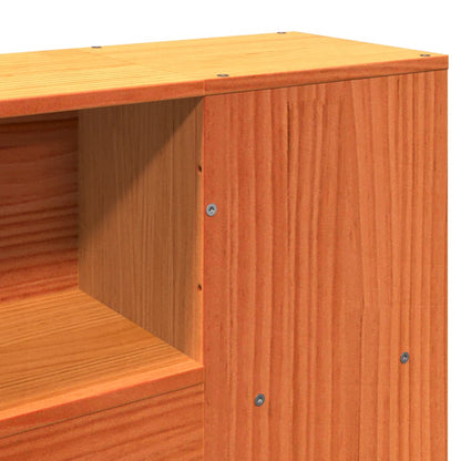 vidaXL Bookcase Bed without Mattress Wax Brown 150x200 cm King Size Solid Wood Pine