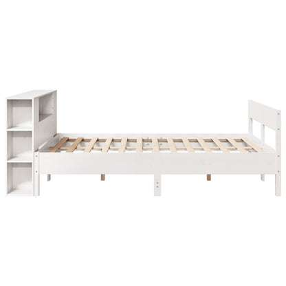 vidaXL Bookcase Bed without Mattress White 140x200cm Solid Wood Pine