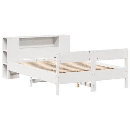 vidaXL Bookcase Bed without Mattress White 140x190cm Solid Wood Pine