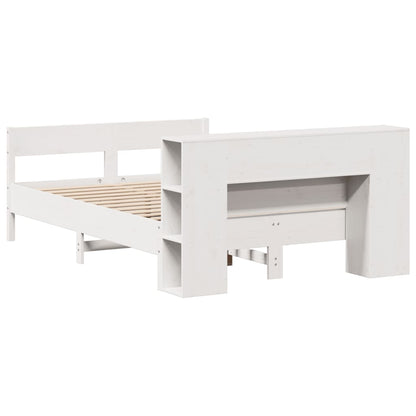 vidaXL Bookcase Bed without Mattress White 140x190cm Solid Wood Pine