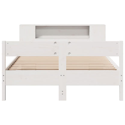 vidaXL Bookcase Bed without Mattress White 135x190 cm Double Solid Wood Pine