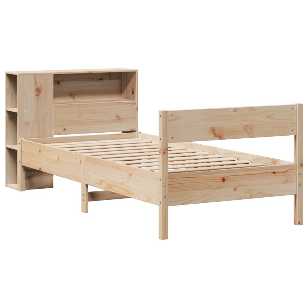 vidaXL Bookcase Bed without Mattress 75x190 cm Small Single Solid Wood Pine