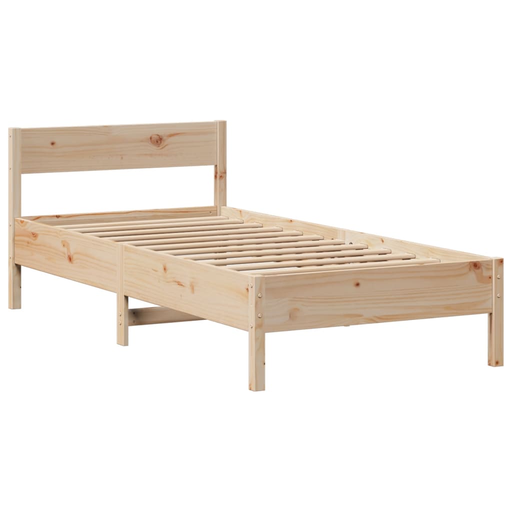 vidaXL Bookcase Bed without Mattress 75x190 cm Small Single Solid Wood Pine