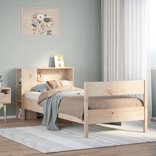 vidaXL Bookcase Bed without Mattress 75x190 cm Small Single Solid Wood Pine