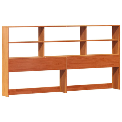 vidaXL Bookcase Bed without Mattress Wax Brown 200x200cm Solid Wood Pine
