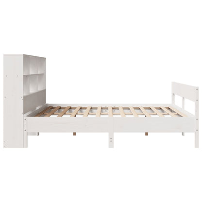 vidaXL Bookcase Bed without Mattress White 180x200 cm Super King Solid Wood Pine
