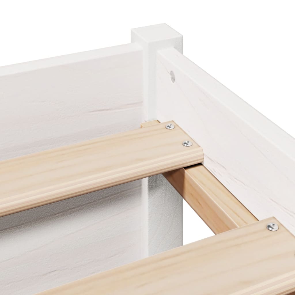vidaXL Bookcase Bed without Mattress White 180x200 cm Super King Solid Wood Pine