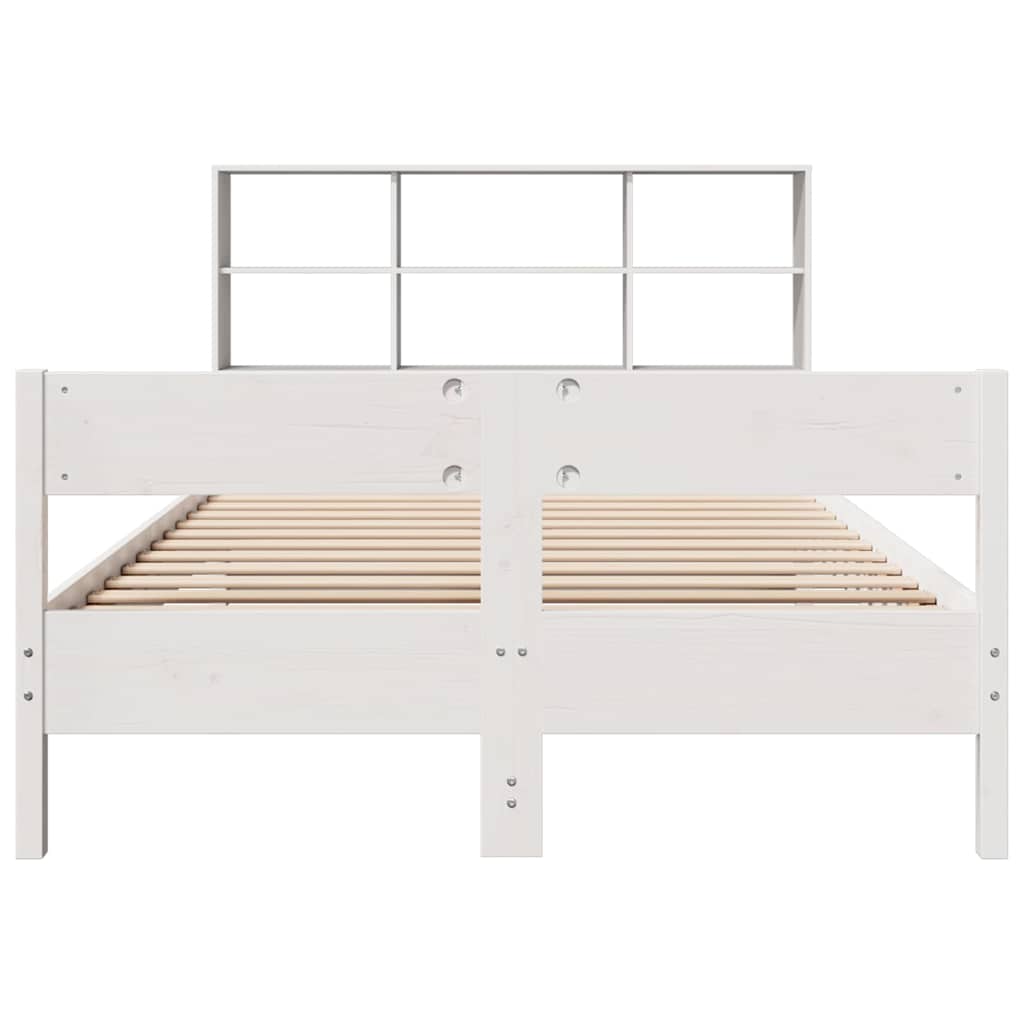 vidaXL Bookcase Bed without Mattress White 160x200cm Solid Wood Pine