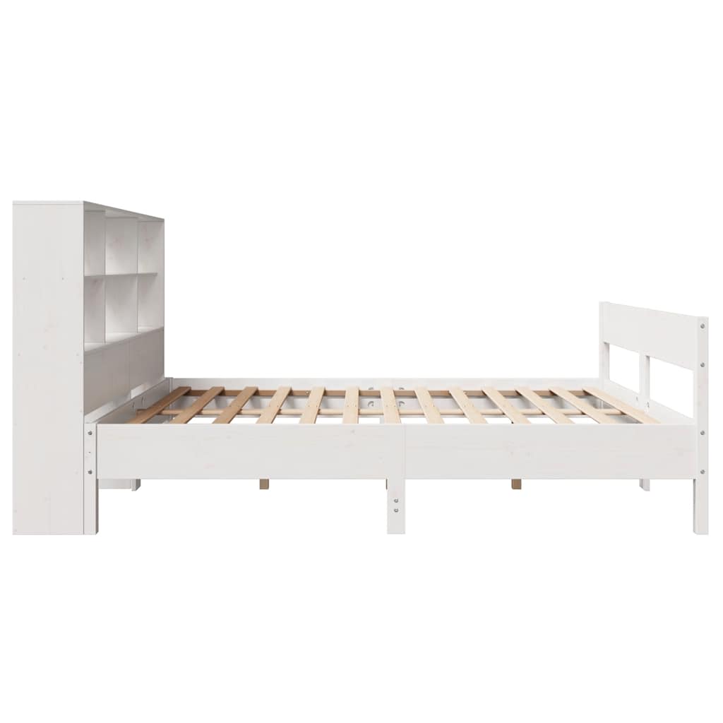 vidaXL Bookcase Bed without Mattress White 160x200cm Solid Wood Pine