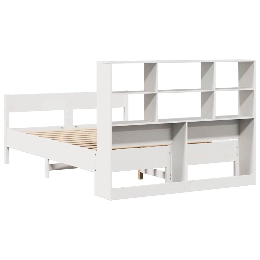 vidaXL Bookcase Bed without Mattress White 160x200cm Solid Wood Pine