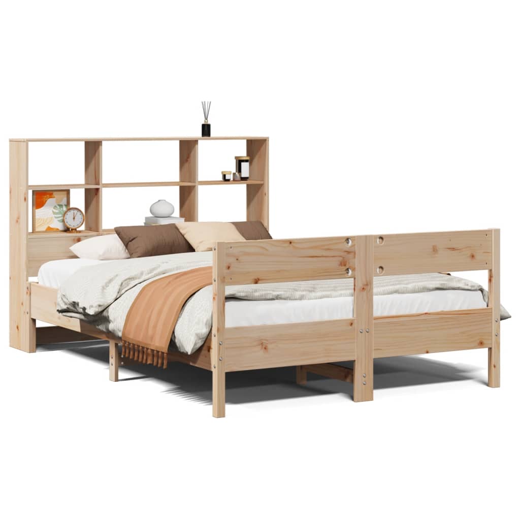 vidaXL Bookcase Bed without Mattress 150x200 cm King Size Solid Wood Pine