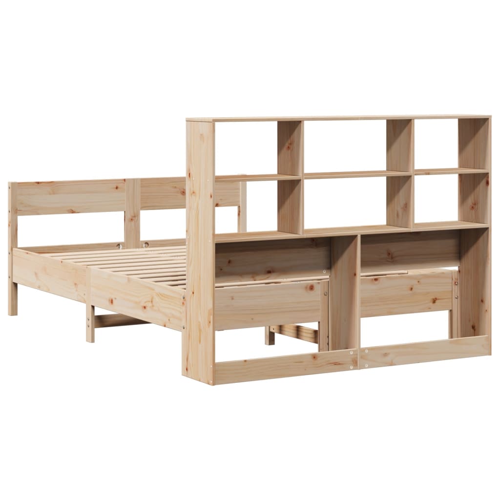 vidaXL Bookcase Bed without Mattress 150x200 cm King Size Solid Wood Pine
