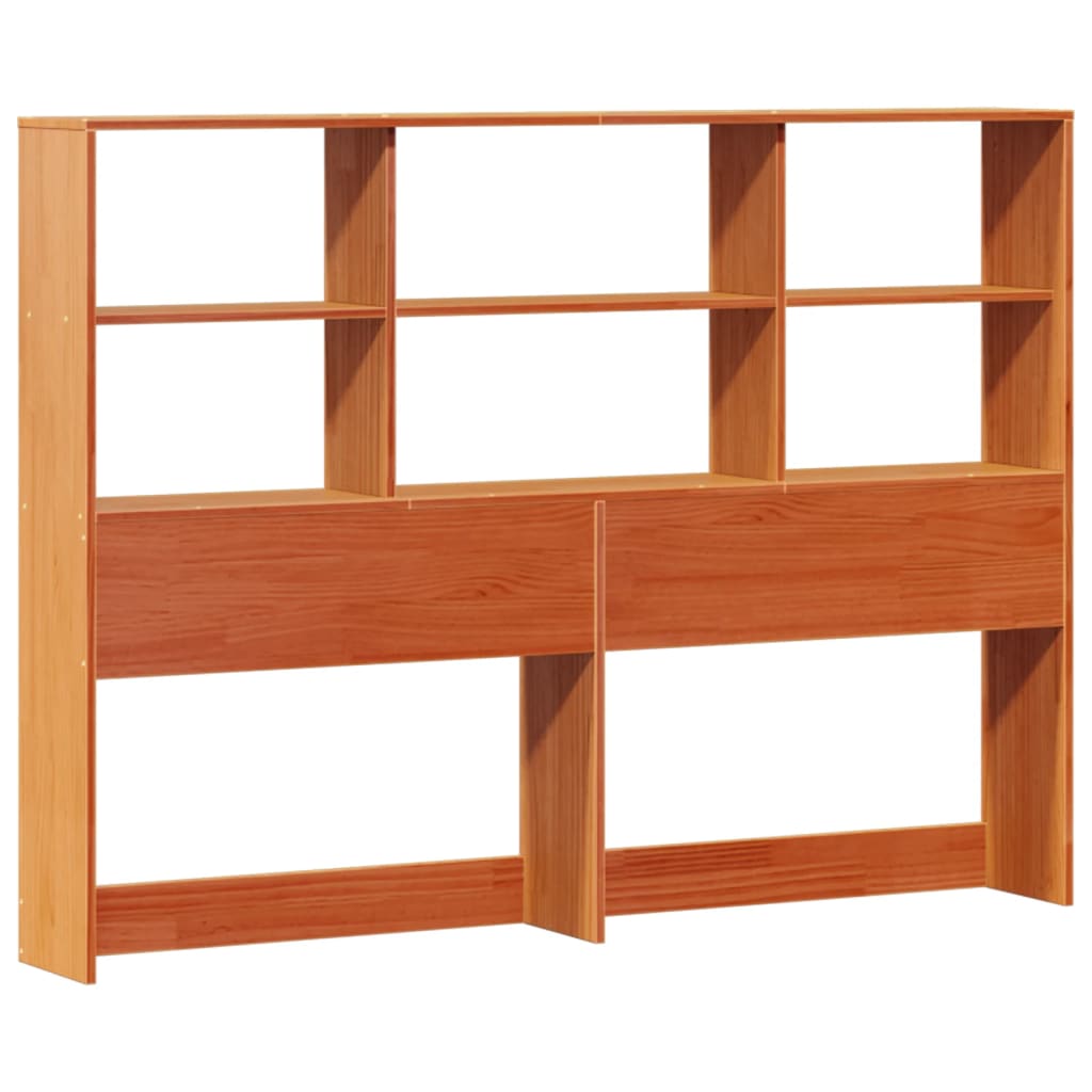 vidaXL Bookcase Bed without Mattress Wax Brown 120x190 cm Small Double Solid Wood Pine