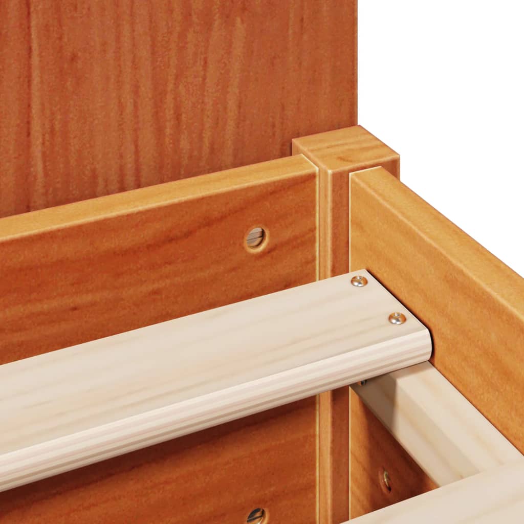 vidaXL Bookcase Bed without Mattress Wax Brown 120x190 cm Small Double Solid Wood Pine