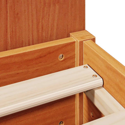 vidaXL Bookcase Bed without Mattress Wax Brown 120x190 cm Small Double Solid Wood Pine