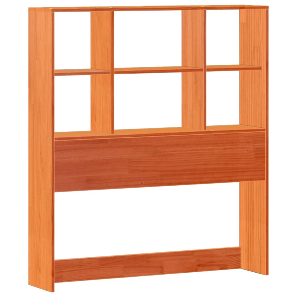 vidaXL Bookcase Bed without Mattress Wax Brown 75x190 cm Small Single Solid Wood Pine
