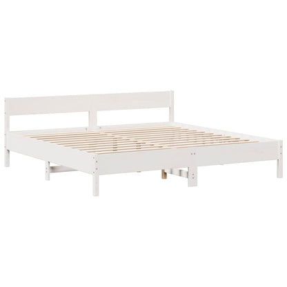 vidaXL Bookcase Bed without Mattress White 180x200cm Super King Solid Wood Pine