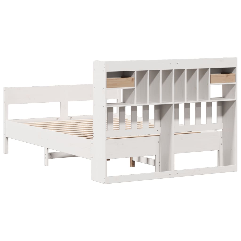 vidaXL Bookcase Bed without Mattress White 160x200cm Solid Wood Pine