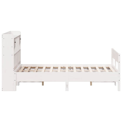 vidaXL Bookcase Bed without Mattress White 150x200cm King Size Solid Wood Pine