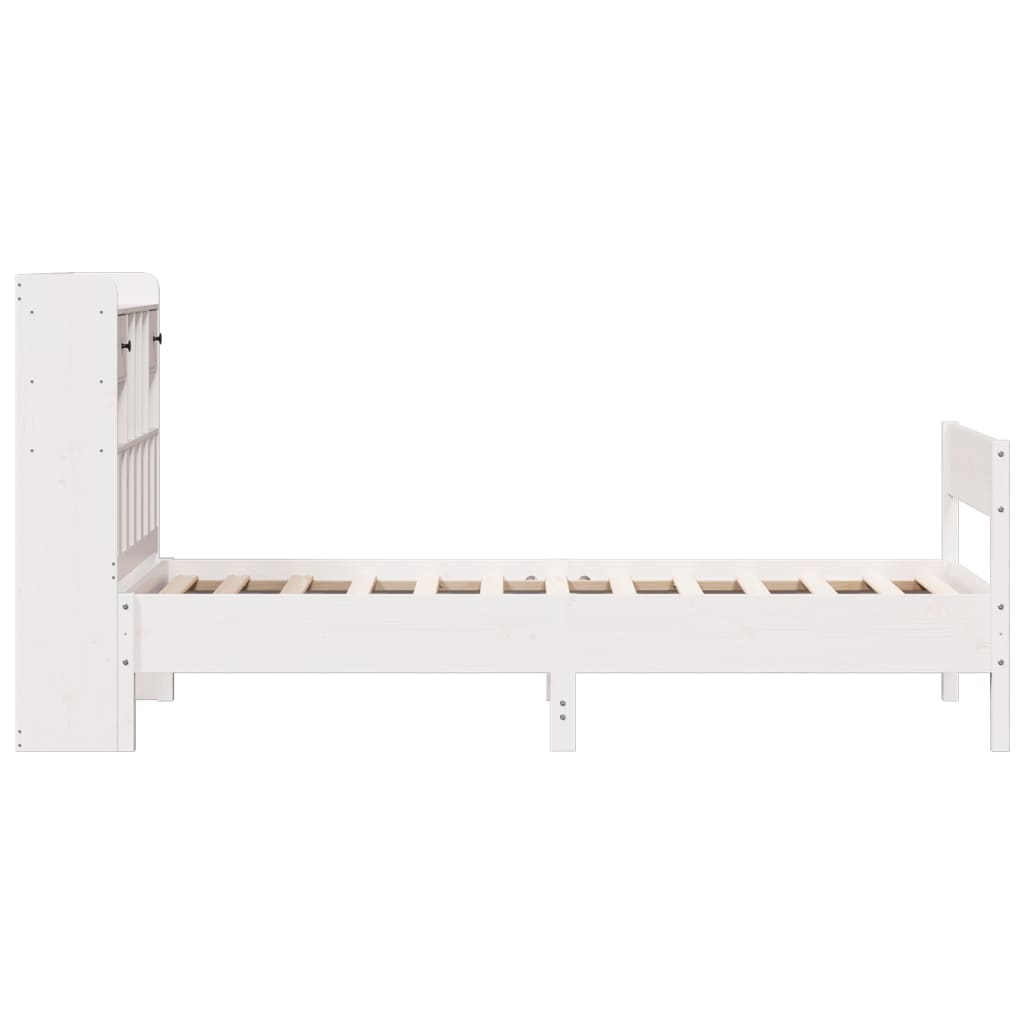 vidaXL Bookcase Bed without Mattress White 90x200 cm Solid Wood Pine