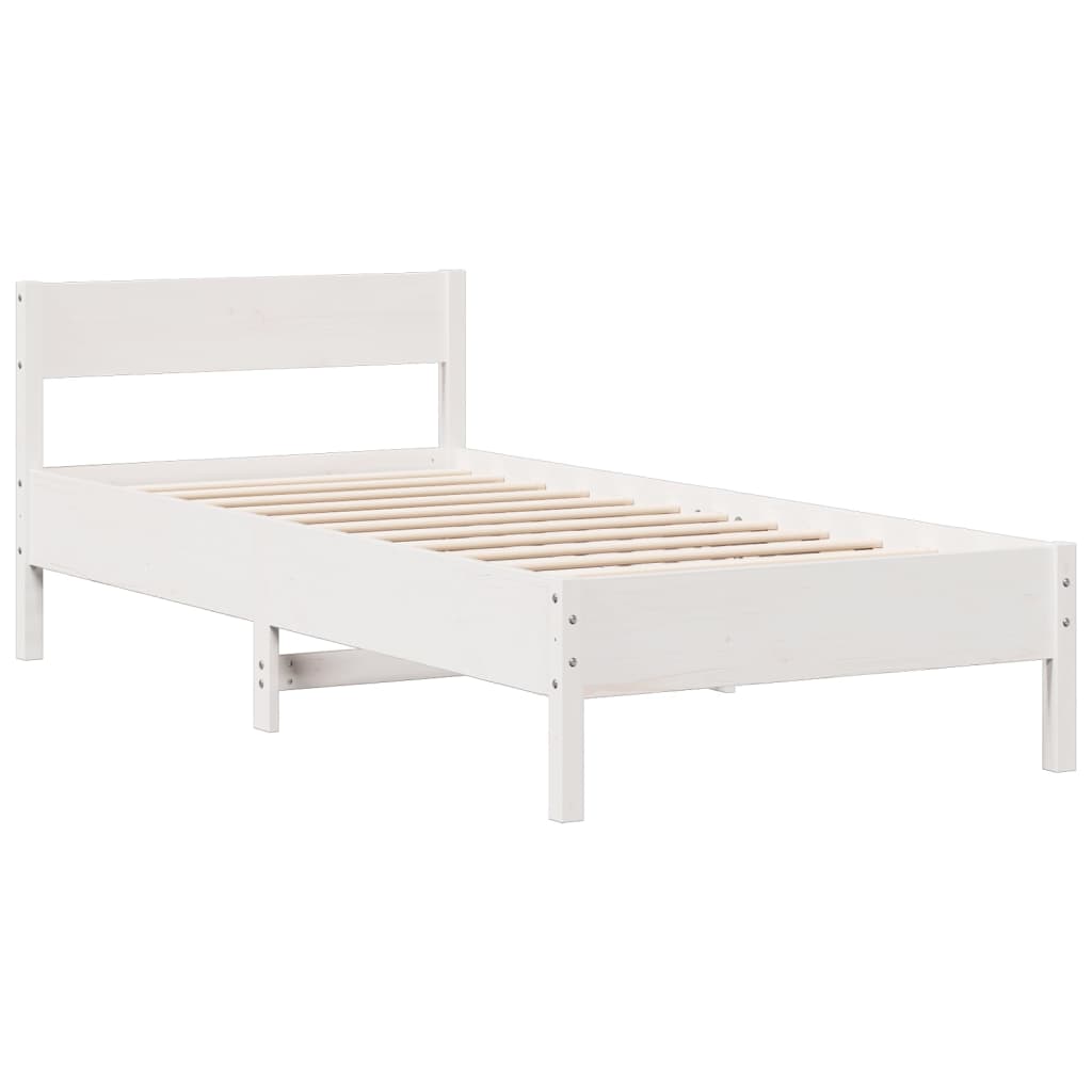 vidaXL Bookcase Bed without Mattress White 90x200 cm Solid Wood Pine