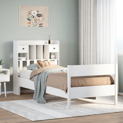 vidaXL Bookcase Bed without Mattress White 90x200 cm Solid Wood Pine