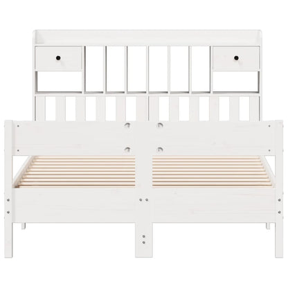 vidaXL Bookcase Bed without Mattress White 140x190cm Solid Wood Pine